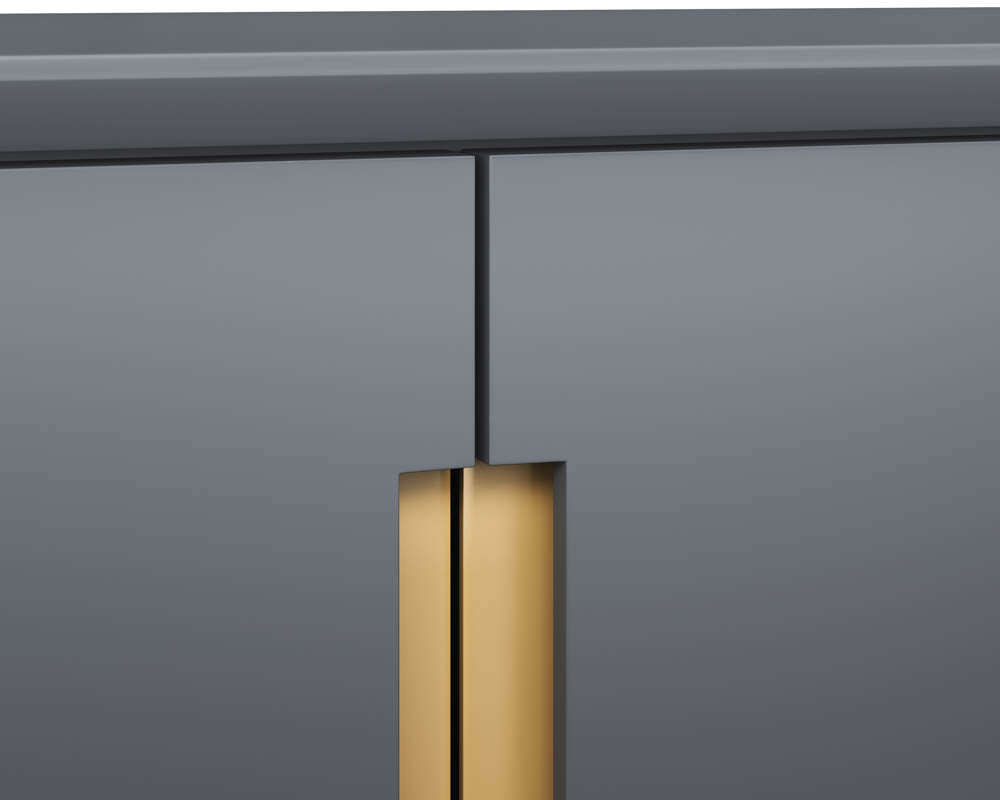 Sunpan Danbury Media Console And Cabinet In Slate Navy