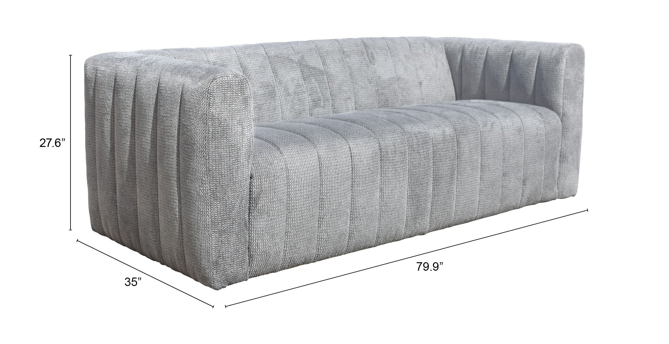 Zuo Modern Puerto Plata Sofa Dason in Snow/Granite