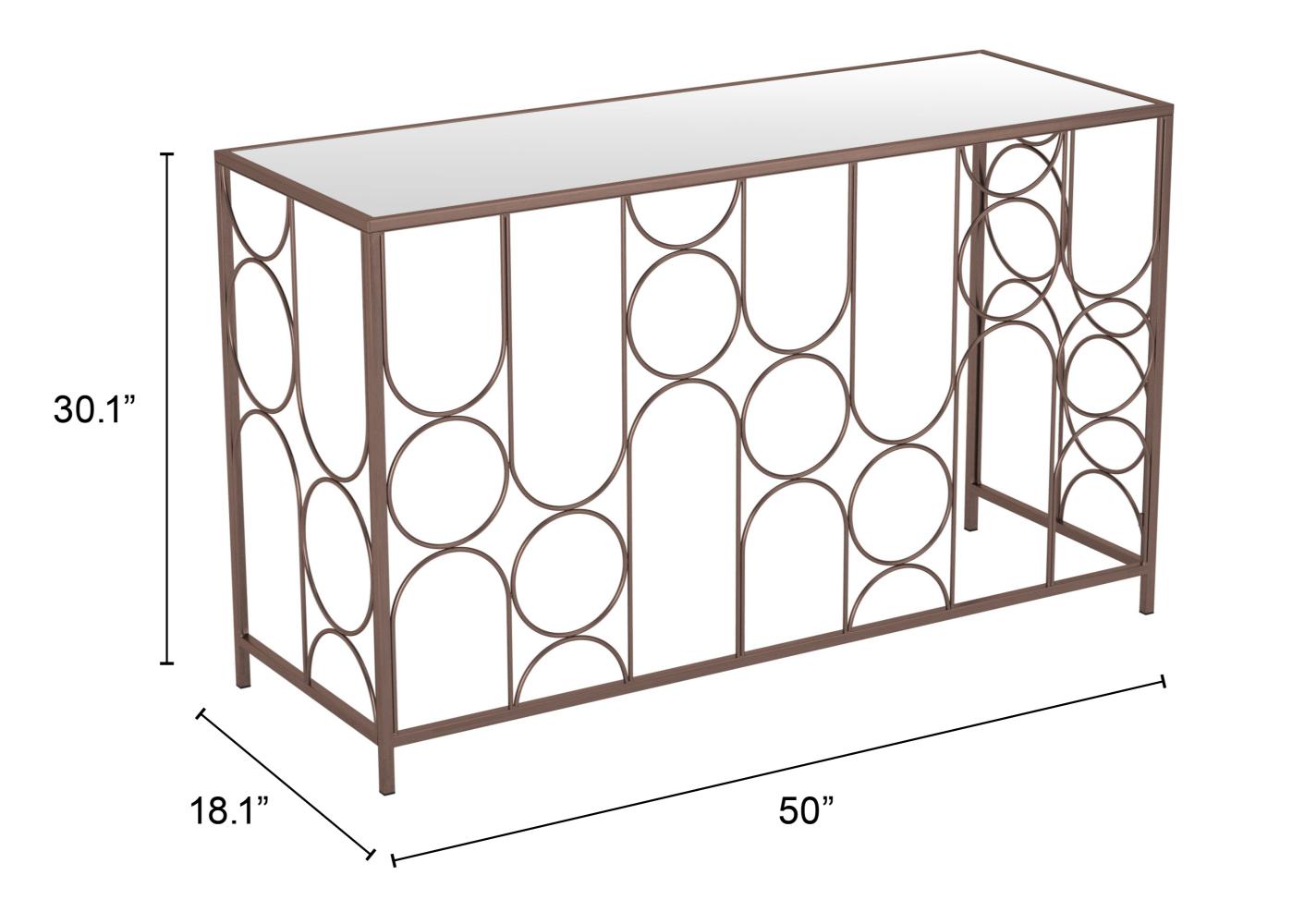 Zuo Modern Convale Console Table in Bronze