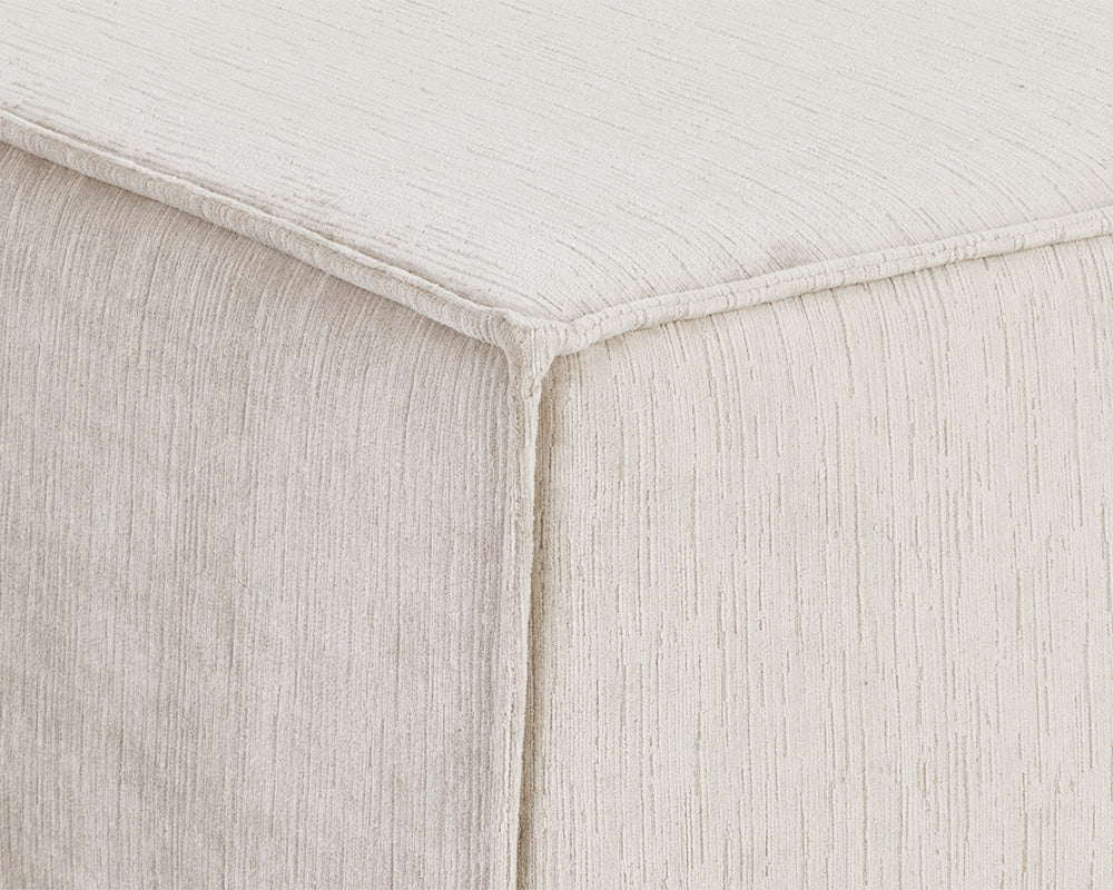 Sunpan Calista Ottoman In Navarro Pewter/Stone - Large