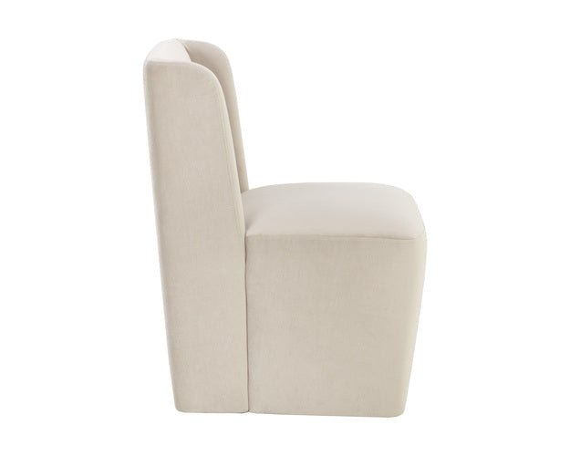 Sunpan Aamita Wheeled Dining Chair - Piccolo Pebble/Piccolo Prosecco/Tobacco Tan