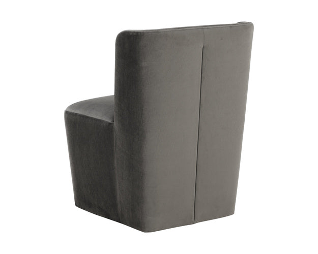 Sunpan Aamita Wheeled Dining Chair - Piccolo Pebble/Piccolo Prosecco/Tobacco Tan