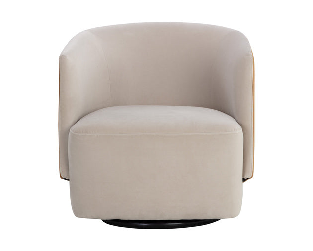 Sunpan Sarina Swivel Lounge Chair - Meg Taupe / Meg Gold