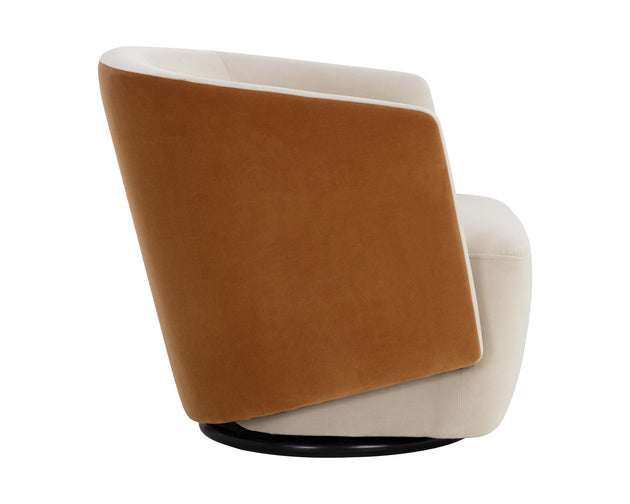 Sunpan Sarina Swivel Lounge Chair - Meg Taupe / Meg Gold