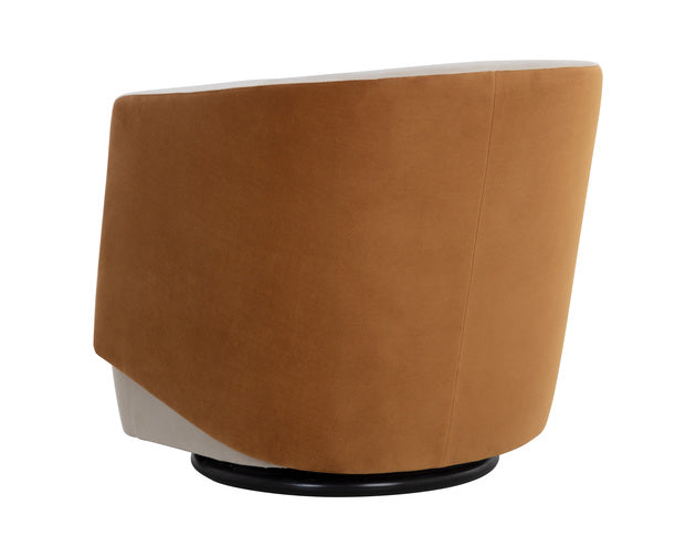 Sunpan Sarina Swivel Lounge Chair - Meg Taupe / Meg Gold