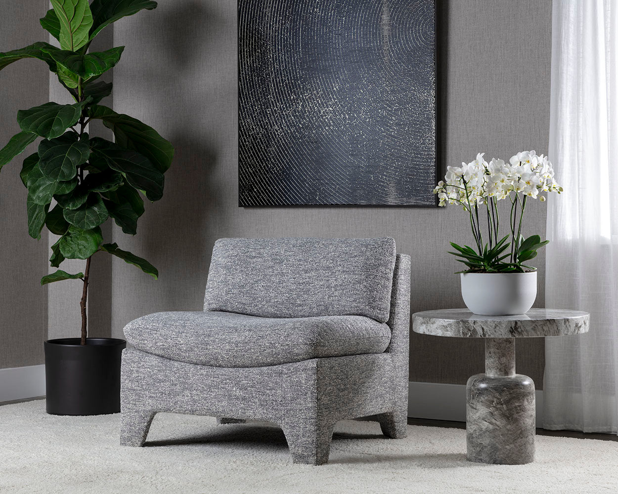 Sunpan Dallin Lounge Chair in Boho Oatmeal / Sesame
