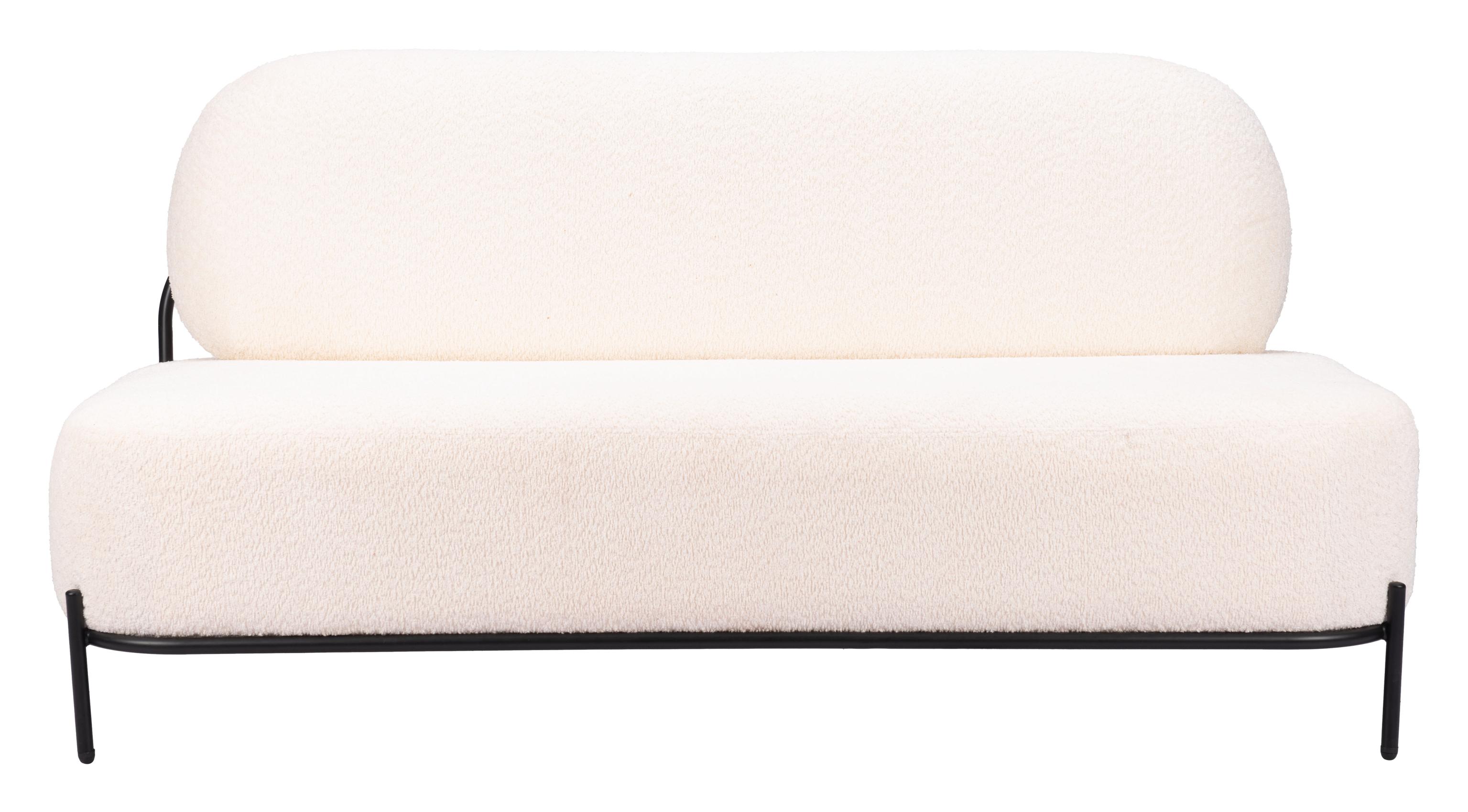 Zuo Modern Arendal Sofa Vanilla, Granite, Sofas, Plywood, Polyester, Steel, Rectangular, 4 Legs, Indoor