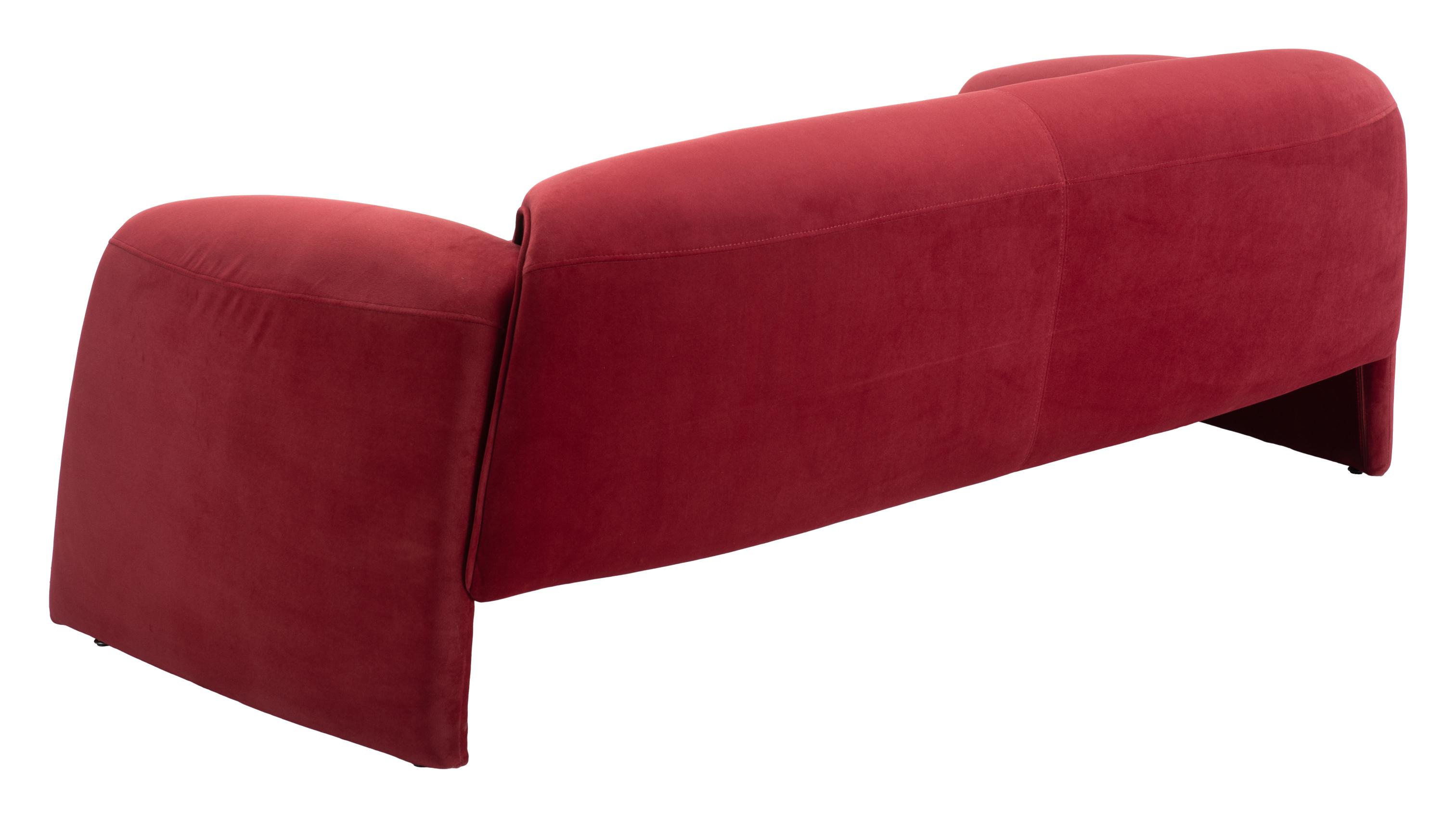 Zuo Modern Horten Sofa in Brown/Red, Brown, Sofas, Faux Leather, Plywood, Polyurethane, Steel, Curved, 2 Legs, Indoor