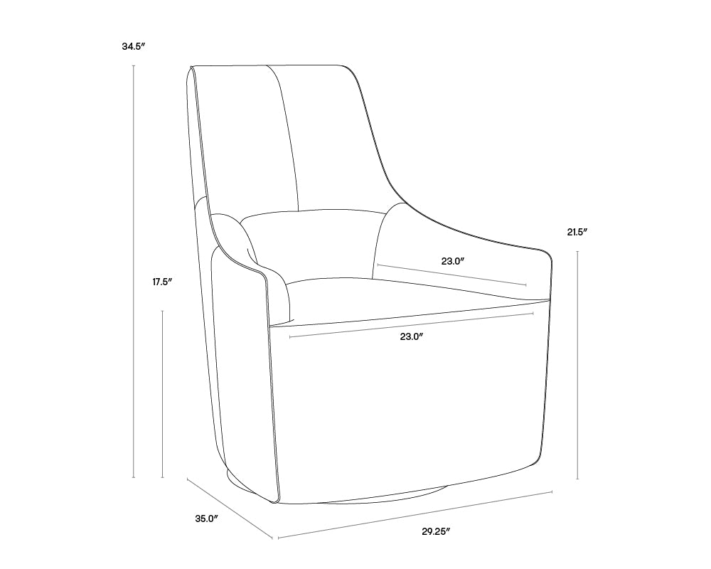 Sunpan Carmine Swivel Lounge Chair In Cognac Leather