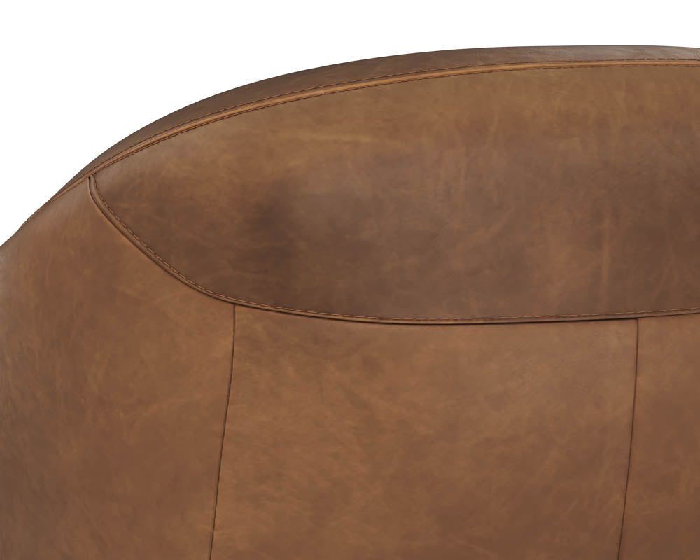 Sunpan Armani Armchair in Cognac Leather/Midnight Blue Leather