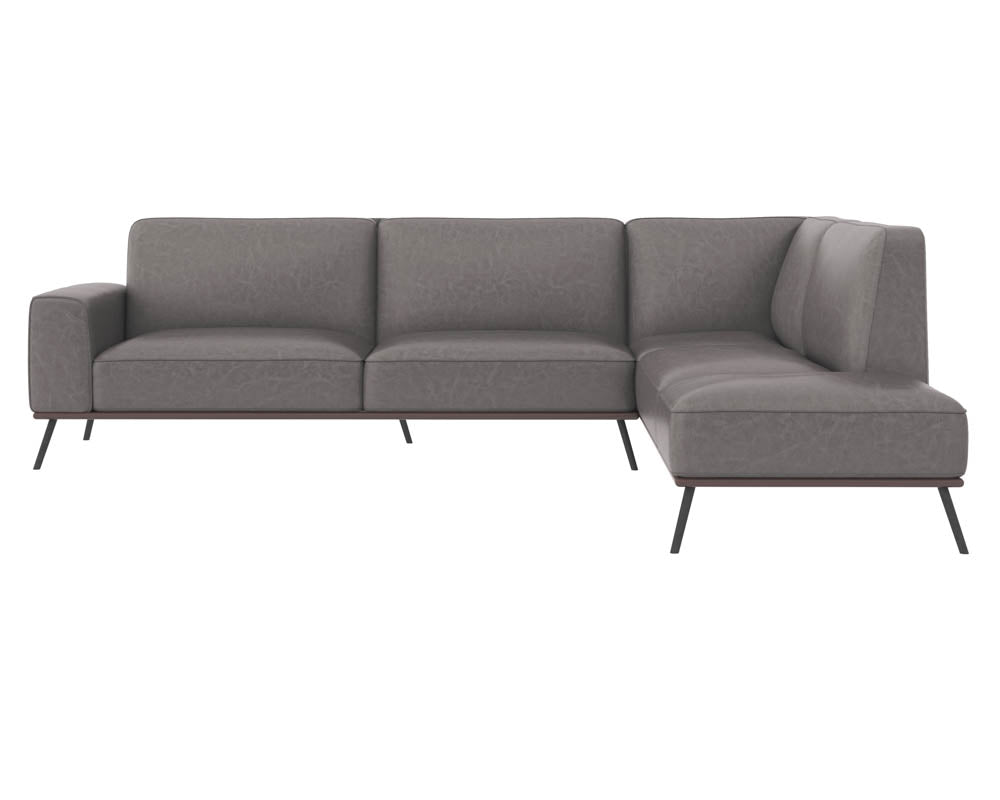 Sunpan Brandi Sofa Chaise in Camel Leather