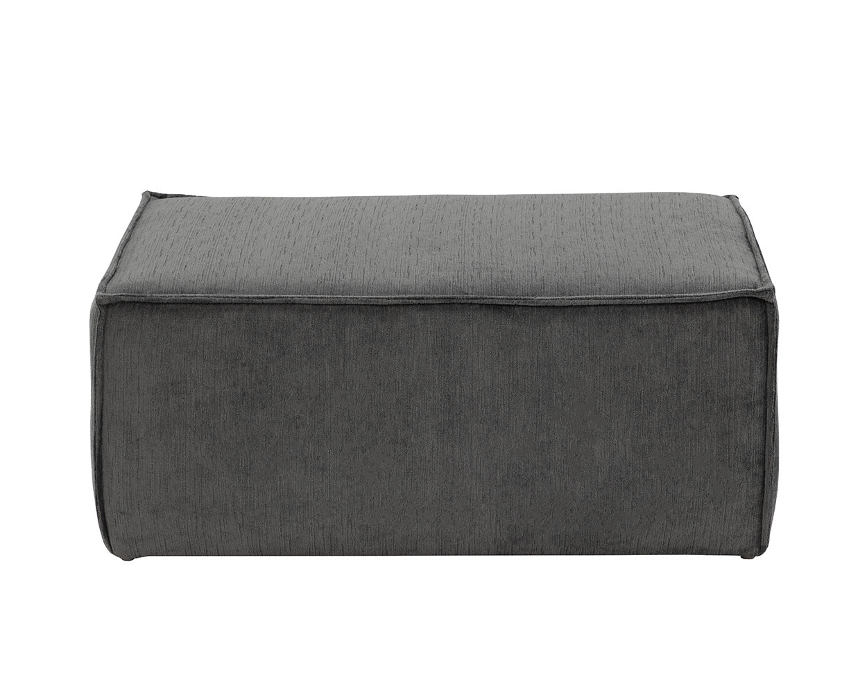 Sunpan Calista Ottoman In Navarro Pewter/Stone - Large
