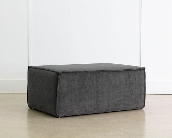 Sunpan Calista Ottoman In Navarro Pewter/Stone - Large
