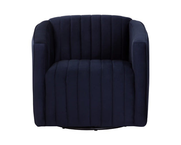 Sunpan Garrison Swivel Lounge Chair - Abbington Navy / Liv Dove