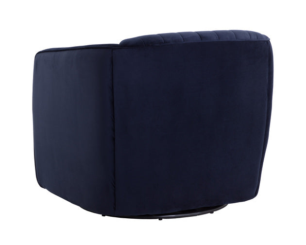 Sunpan Garrison Swivel Lounge Chair - Abbington Navy / Liv Dove