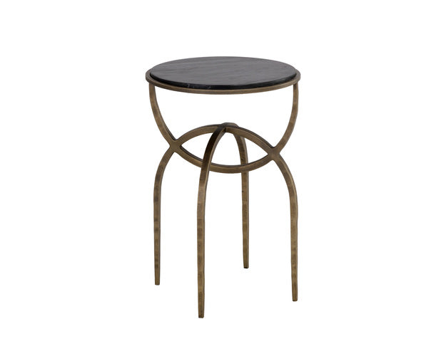 Sunpan Alicent End Table - Black Marble / White Marble