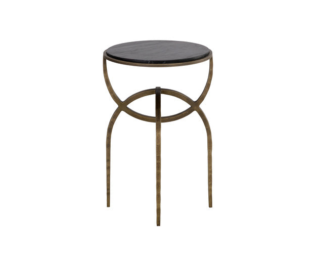 Sunpan Alicent End Table - Black Marble / White Marble