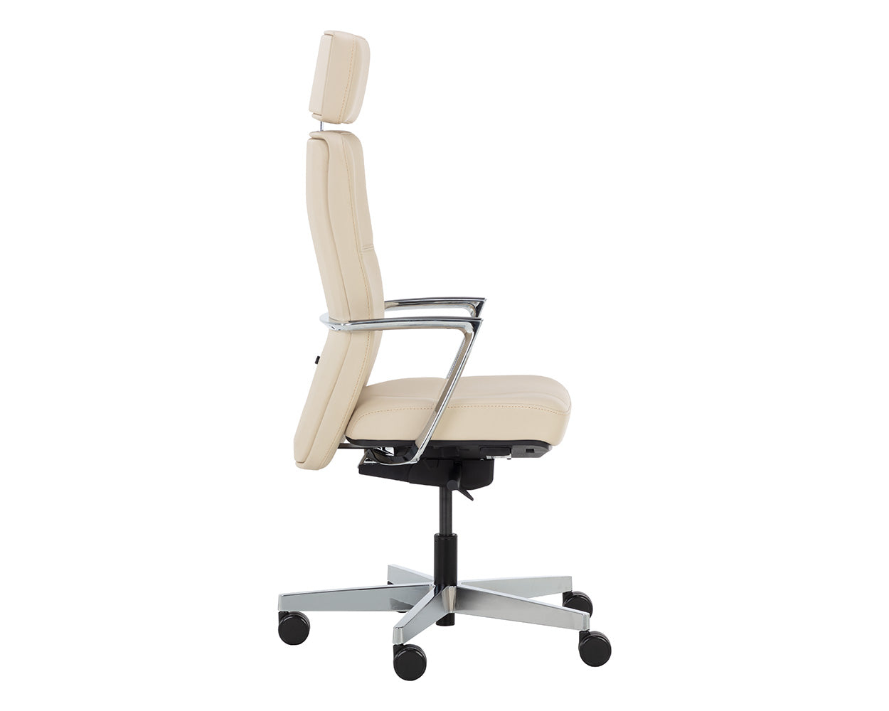 Sunpan Dennison Office Chair in Black Leather/Cream Leather/Sand Leather