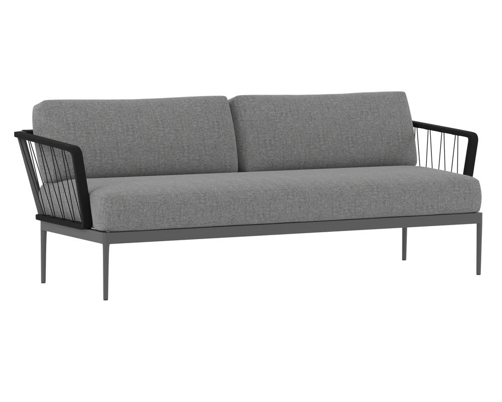 Sunpan Catania Sofa In Dark Grey And Copacabana Grey/Grey And Palazzo Taupe
