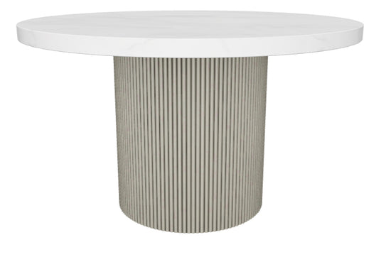 Sunpan Nicolette Dining Table Light Grey - Marble Look 55"