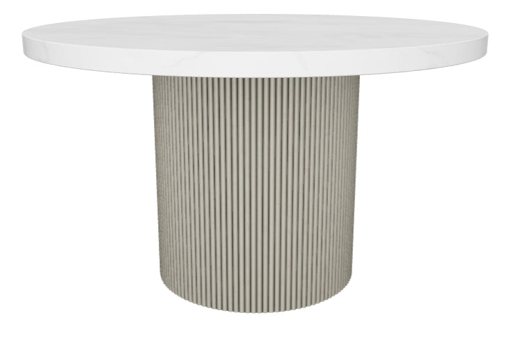 Sunpan Nicolette Dining Table Light Grey - Marble Look 55"