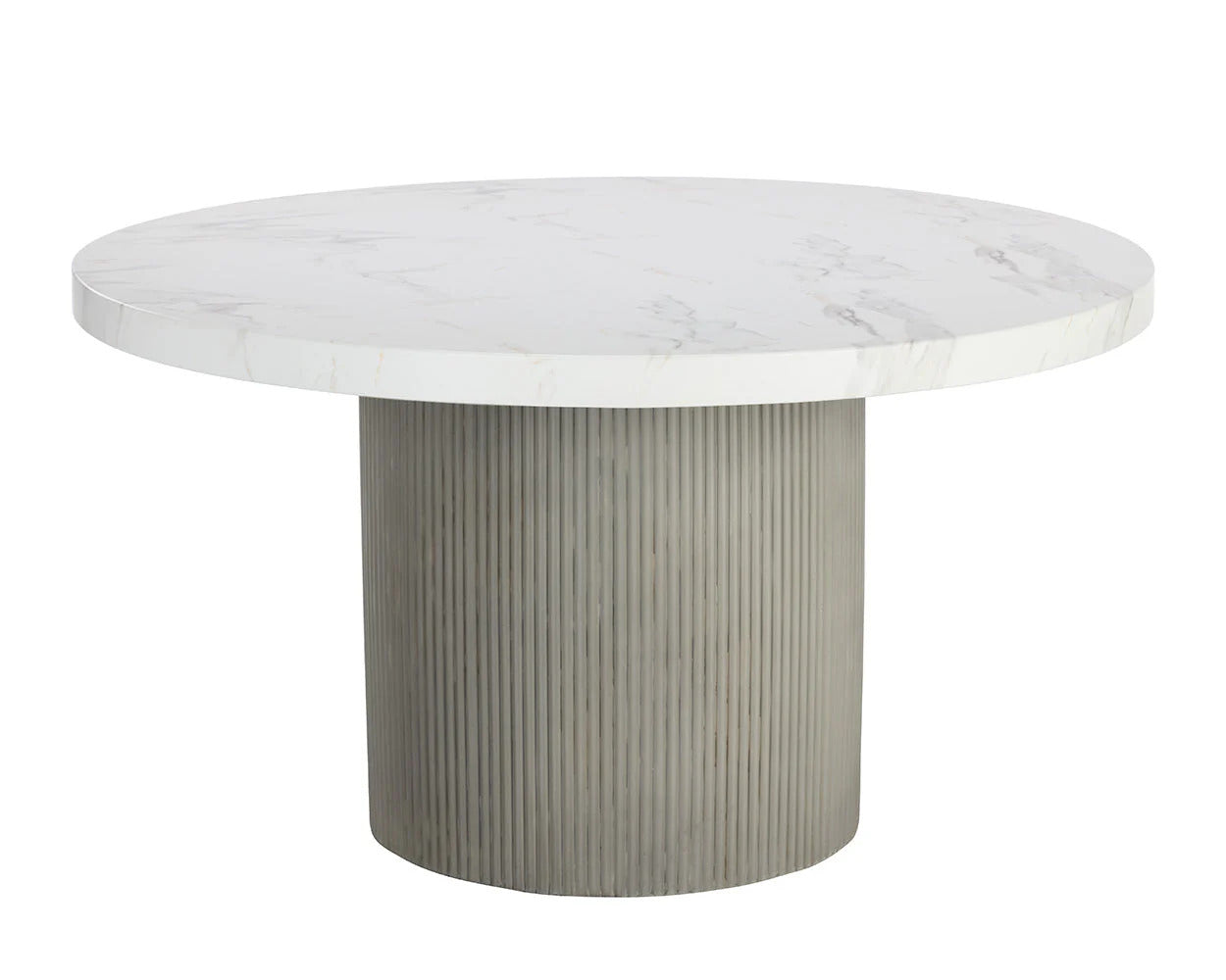 Sunpan Nicolette Dining Table Light Grey - Marble Look 40''/50''