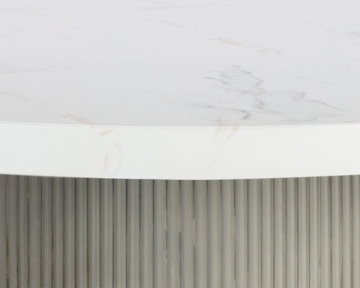 Sunpan Nicolette Dining Table Light Grey - Marble Look 40''/50''