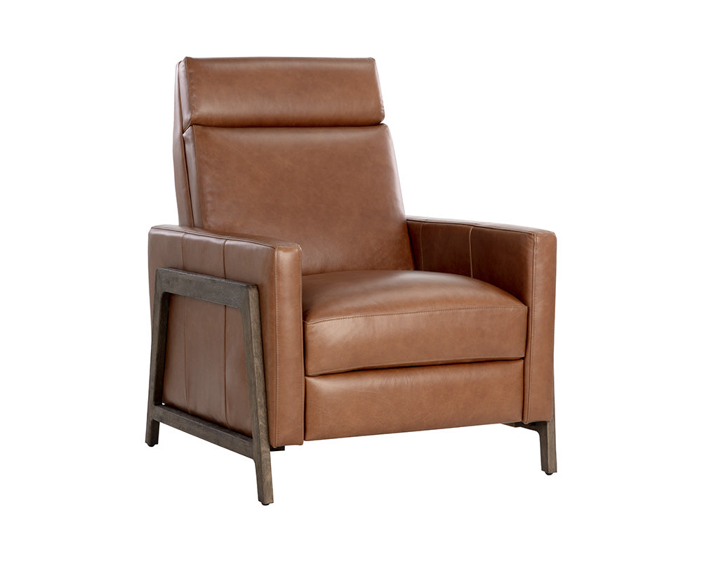 Sunpan Brandon Recliner - Shalimar Tobacco Leather