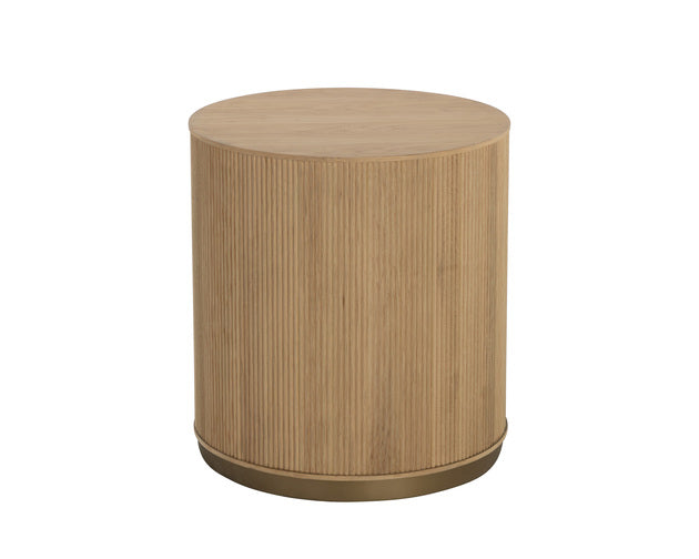Sunpan Kalla Side Table in Charcoal / Rustic Oak