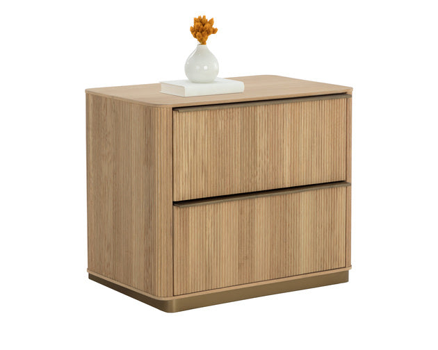 Sunpan Kalla Nightstand in Charcoal / Rustic Oak