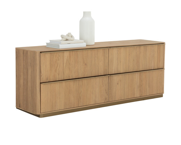 Sunpan Kalla Dresser in Charcoal / Rustic Oak