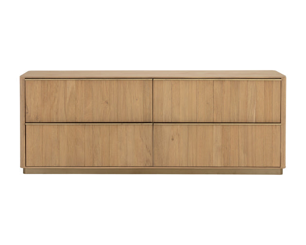Sunpan Kalla Dresser in Charcoal / Rustic Oak
