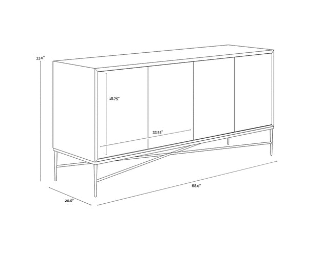 Sunpan Algarve Sideboard Black - Champagne Gold