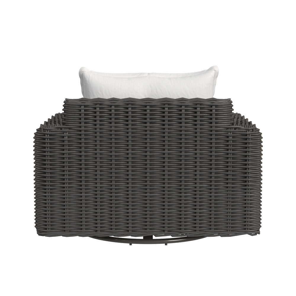 Sunset West Cabo Oversized Swivel Club Chair in Soothe Pearl with Flange Welt