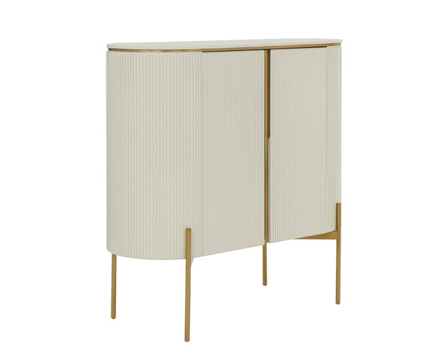 Sunpan Paloma Bar Cabinet - High Gloss Cream