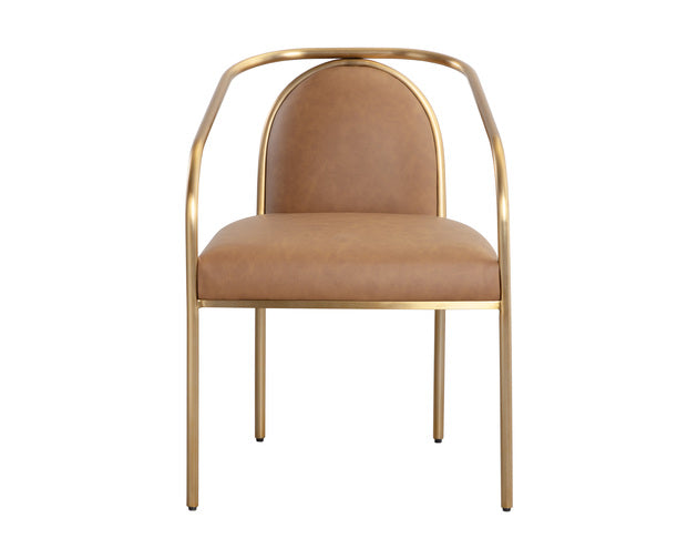 Sunpan Cicero Dining Armchair - Milliken Cognac