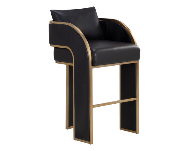 Sunpan Baz Bar Stool - Napa Black / Beige