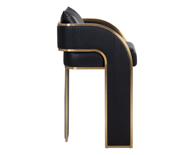 Sunpan Baz Bar Stool - Napa Black / Beige