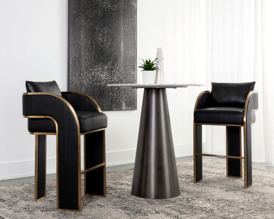 Sunpan Baz Bar Stool - Napa Black / Beige
