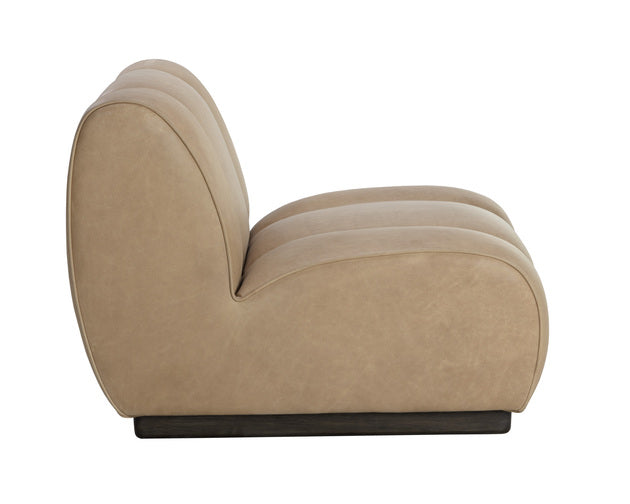 Sunpan Blaise Swivel Lounge Chair - Sahara Sand Leather