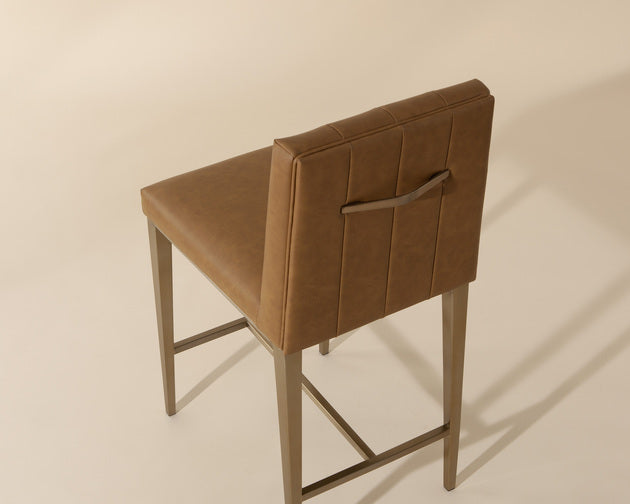 Sunpan Wilbur Counter Stool in Milliken Cognac