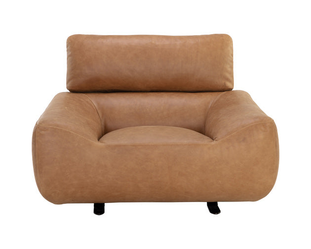 Sunpan Paget Glider Lounge Chair - Camel Leather