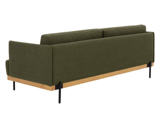 Sunpan Saul Sofa - Copenhagen Olive / Shalima Tobacco Leather