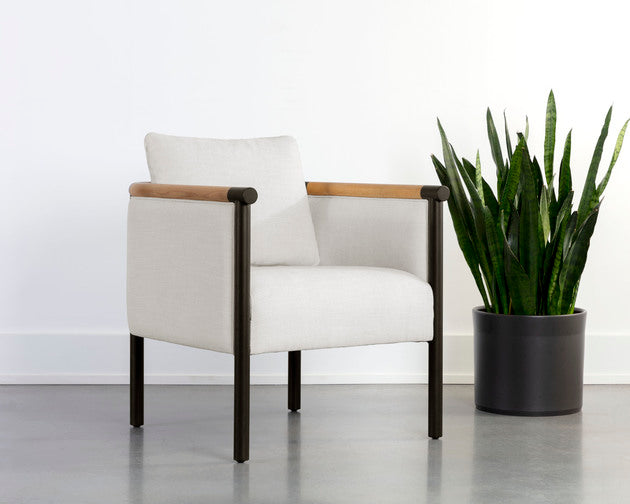 Sunpan Wilder Lounge Chair in Heather Ivory Tweed