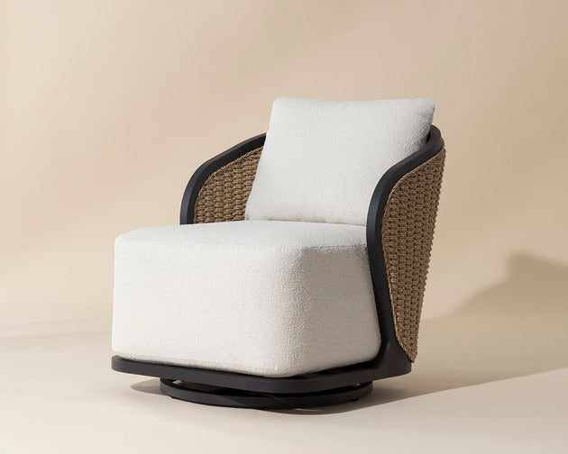 Sunpan Bora Swivel Lounge Chair - Louis Cream