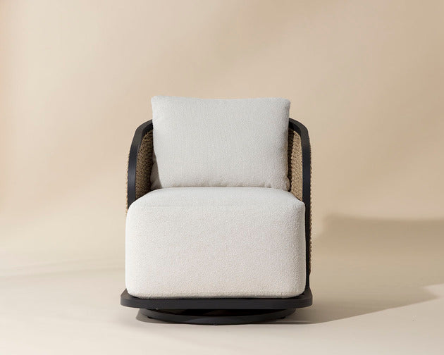 Sunpan Bora Swivel Lounge Chair - Louis Cream