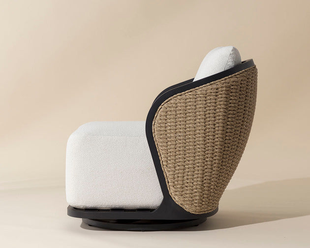 Sunpan Bora Swivel Lounge Chair - Louis Cream