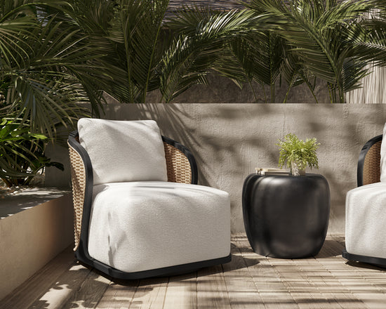 Sunpan Bora Swivel Lounge Chair - Louis Cream