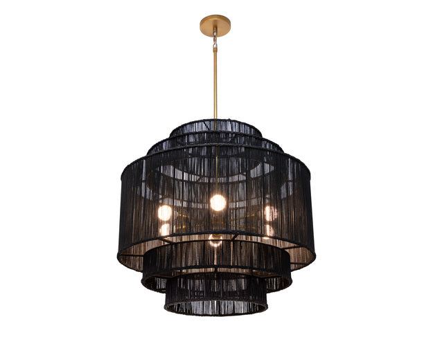 Sunpan Aalyssa Chandelier - Natural Jute and Black Jute