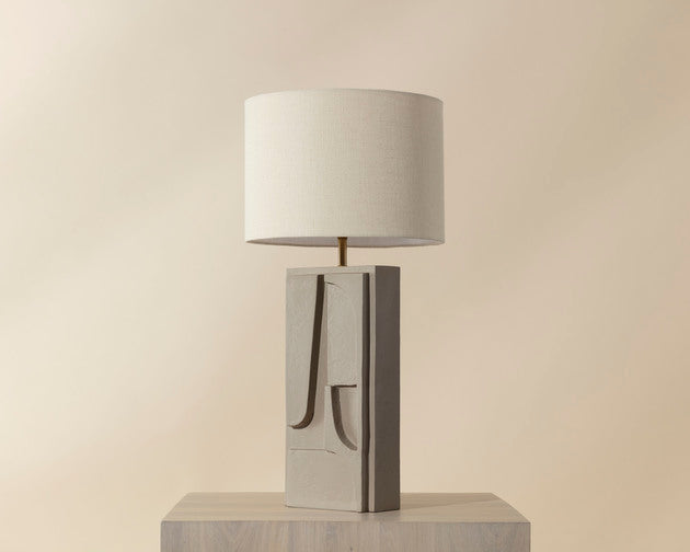 Sunpan Dirsan Table Lamp in Black / Taupe